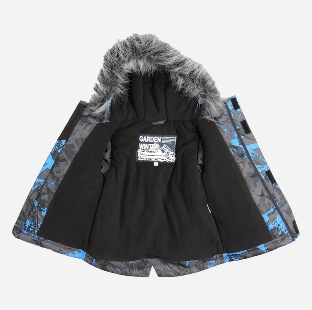 Зимовий комплект (куртка + напівкомбінезон) Garden Baby 102022-63 / 32 98 см Чорно-бірюзова абстракція  - Изображение 9