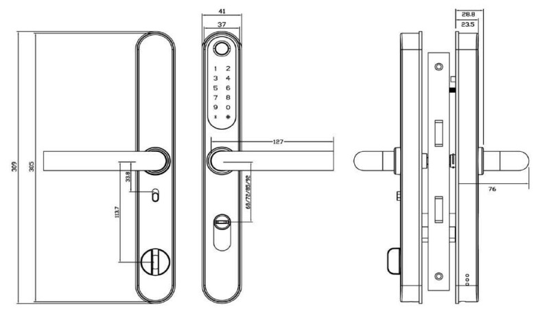 Розумний дверний біометричний замок SEVEN LOCK SL-7761BF - Зображення 9