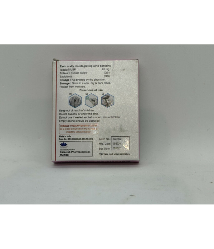 Тадалафил CAREFILL ODS 20 mg (10 strips) ПАСТИЛА ПОД ЯЗЫК - Зображення 2
