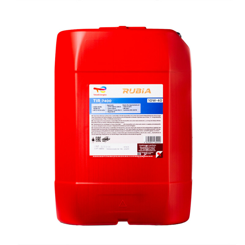 Моторное масло TOTAL RUBIA TIR 7400 SC 10w40 20л - Зображення 1