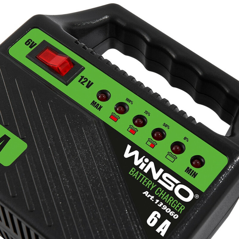 Зарядное устройство АКБ Winso 6/12В АКБ до 80А, ток зарядки 6А, 72Вт, LED индикация (139060) - Изображение 3