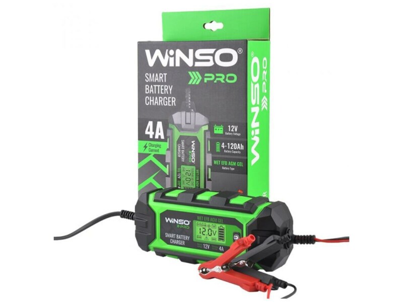 Зарядное устройство АКБ импульсное Winso PRO LCD 12В АКБ до 120А, ток зарядки 4А, 70Вт, экран (139320) - Изображение 3