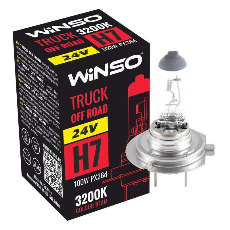 Автолампа галогенная Wnso 24V H7 TRUCK OFF ROAD 100W PX26d (724710)