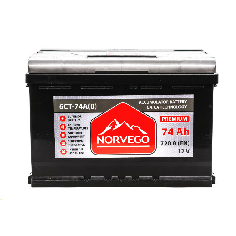 Аккумулятор Norvego Premium 74A +прав (0) (720 пуск)