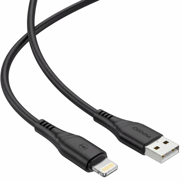 Кабель Winso Pro USB to Lightning 1м, PVC, черный, ZIP 221102B (200) - Изображение 3