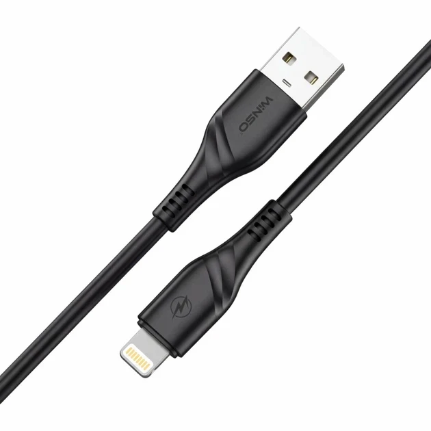 Кабель Winso Pro USB to Lightning 1м, PVC, черный, ZIP 221102B (200) - Изображение 1