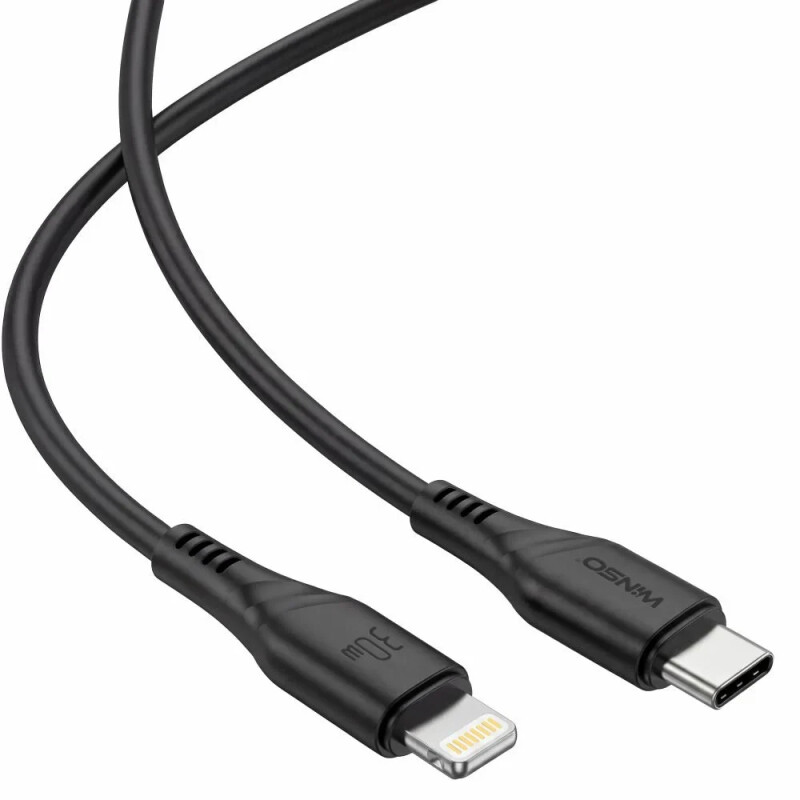 Кабель Winso Pro Type-C to Lightning 30W 1м, PVC, черный, ZIP 221104B (200) - Изображение 1