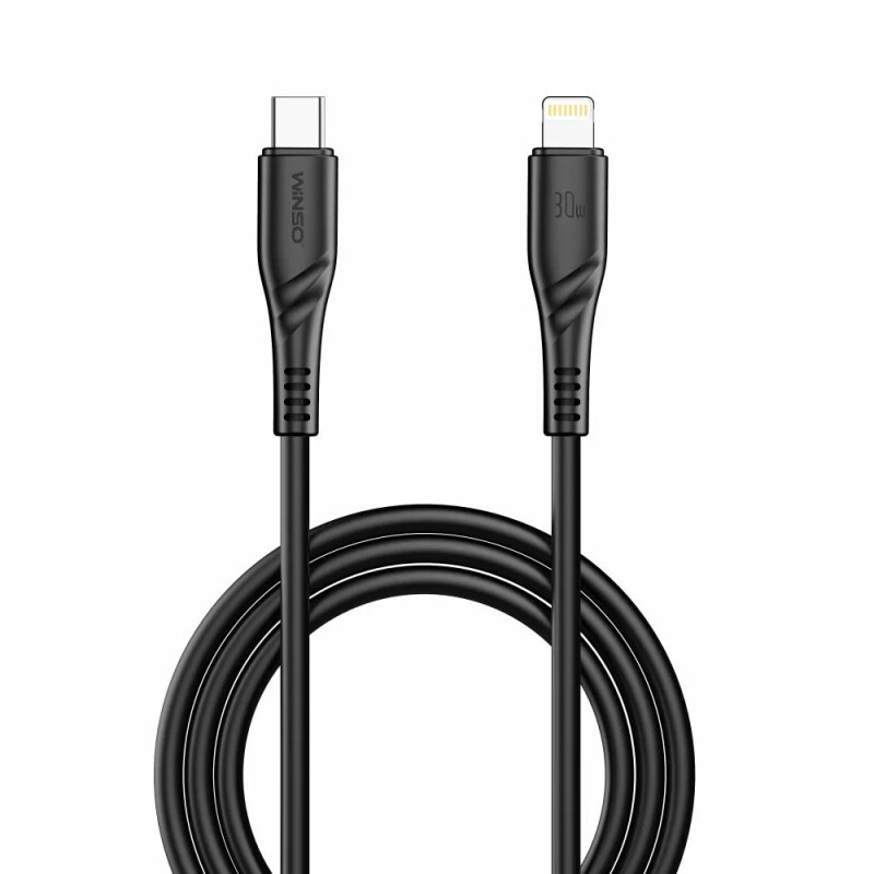 Кабель Winso Pro Type-C to Lightning 30W 1м, PVC, черный, ZIP 221104B (200) - Изображение 2