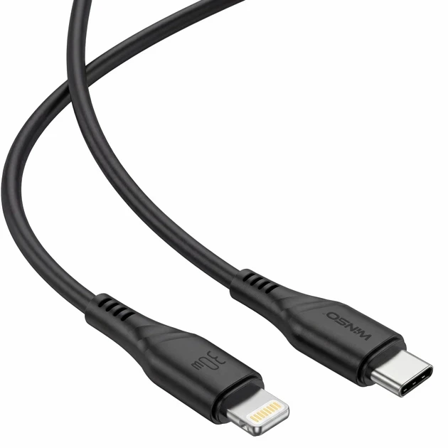 Кабель Winso Pro Type-C to Lightning 30W 2м, PVC, черный, ZIP 221204B (200) - Изображение 3