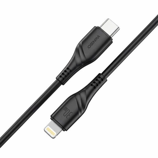 Кабель Winso Pro Type-C to Lightning 30W 2м, PVC, черный, ZIP 221204B (200) - Изображение 2