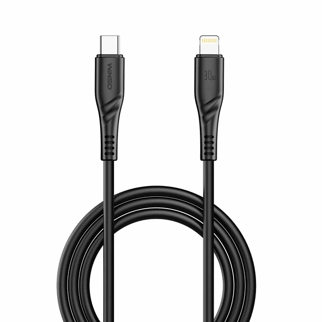 Кабель Winso Pro Type-C to Lightning 30W 2м, PVC, черный, ZIP 221204B (200) - Изображение 1