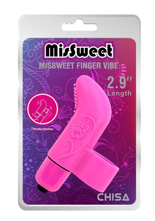Вібратор на палець Chisa MisSweet Finger Vibe рельєфний, рожевий, 7.4 х 4.1 см - Зображення 1