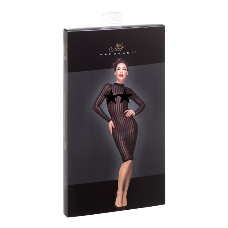 Напівпрозоре плаття Noir Handmade, чорне в смужку, розмір XXL - Зображення 5