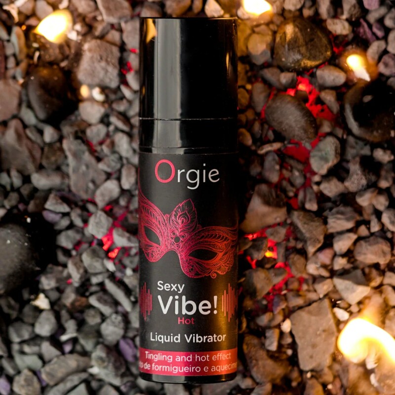 Рідкий вібратор для інтимних зон Orgie Sexy Vibe! Hot із зігріваючим ефектом і смаком полуниці, 15 мл - Зображення 5