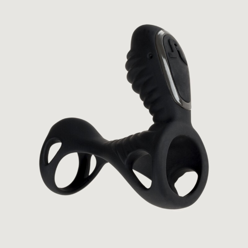 Вібро-насадка Adrien Lastic Gladiator F з пультом, чорна, 11 х 3.6 см - Изображение 3