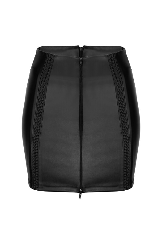 Спідниця з вінілу Noir Handmade з 2 блискавками, розмір S - Изображение 7