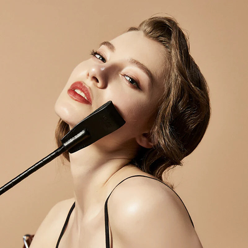 Стек італійська шкіра UPKO Riding Crop з позолотою, чорний - Изображение 1