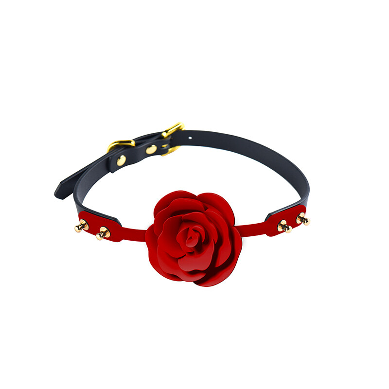 Кляп троянда з силікону та італійської шкіри Rose Ball Gag UPKO - Зображення 2
