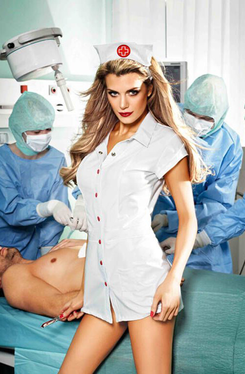 Еротичний костюм медсестри Baci Lingerie, OS, з чепчиком, білий - Зображення 4