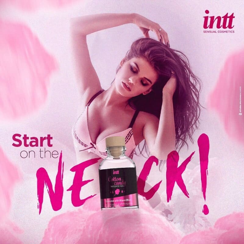 Масажний гель Intt Cotton Candy, 30 мл, з розігрівом для поцілунків зі смаком солодка вата - Зображення 5