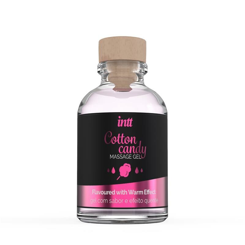 Масажний гель Intt Cotton Candy, 30 мл, з розігрівом для поцілунків зі смаком солодка вата - Зображення 1