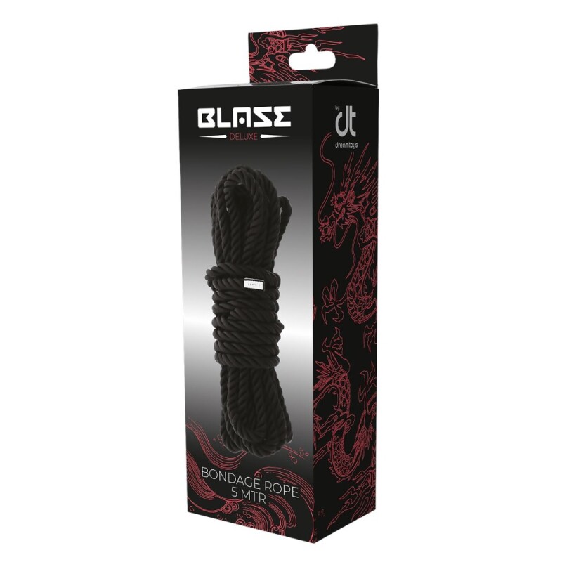 Мотузка для бондажа Dream Toys Blaze нейлонова, чорна, 5 м - Изображение 1