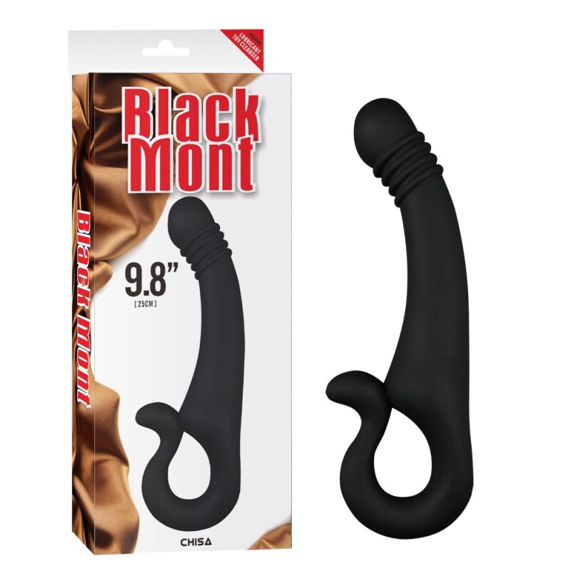 Масажер простати Black Mont Hand Gun силіконовий, чорний, 24.5 х 3.5 см - Зображення 4
