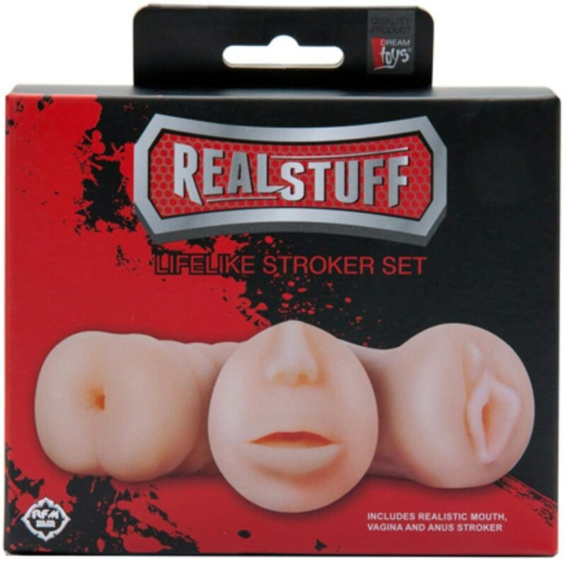 Набір мастурбаторів Dream Toys Realstuff бежеві, 3 шт - Изображение 1