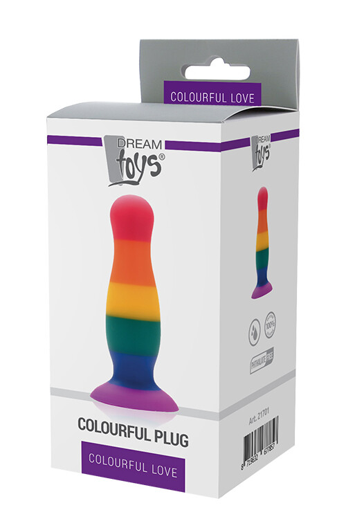Анальна пробка Dream Toys Colourful Love на присосці, 14.5 х 4 см - Изображение 1