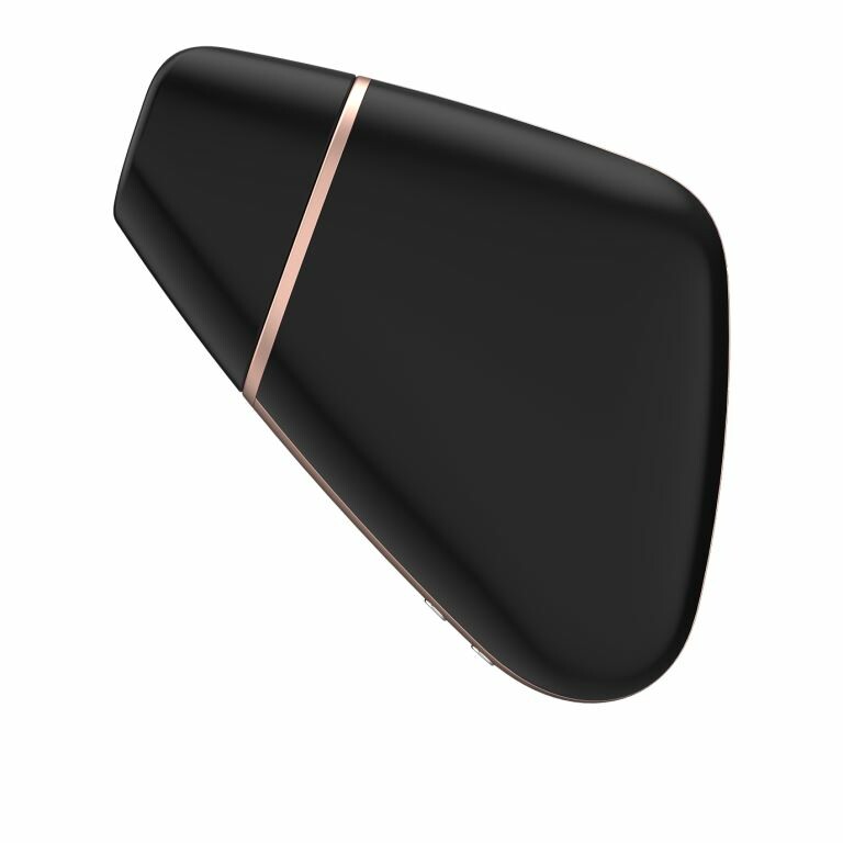 Вакуумний стимулятор з вібрацією Satisfyer Love Triangle з додатком, чорний, 8.7 х 6.7 см - Зображення 5