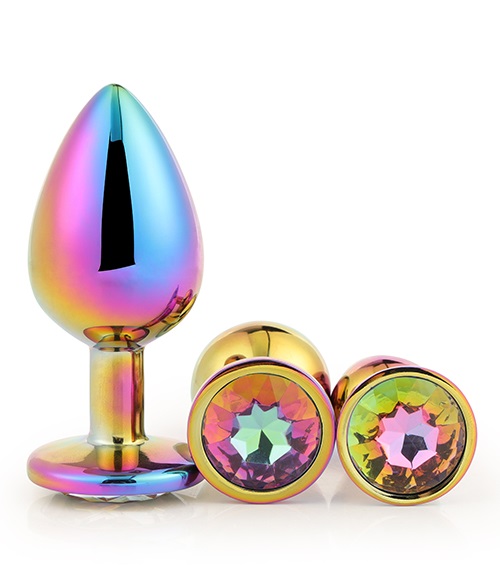 Набір анальних пробок Dreamtoys Multicolour зі стразами, різнокольоровий, 3 шт - Зображення 1