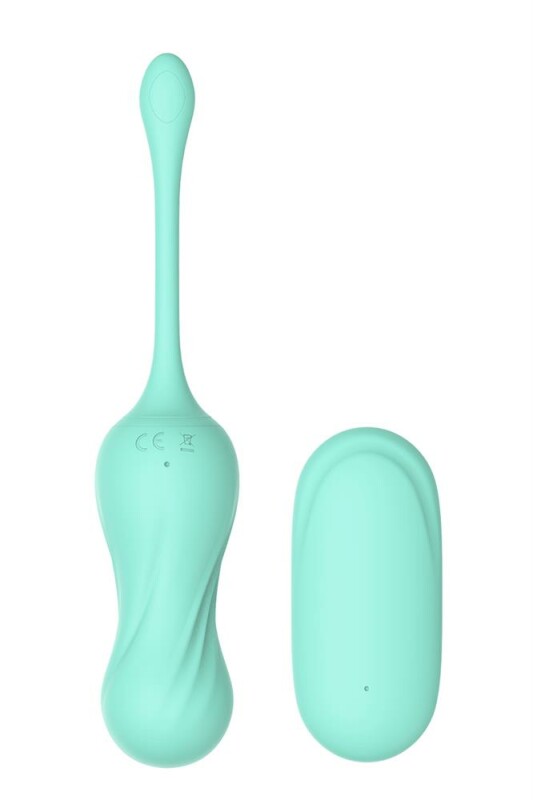 Вагінальні кульки з вібрацією на жорсткій зчіпці DreamToys м'ятні, 17.8 х 3 см - Зображення 3