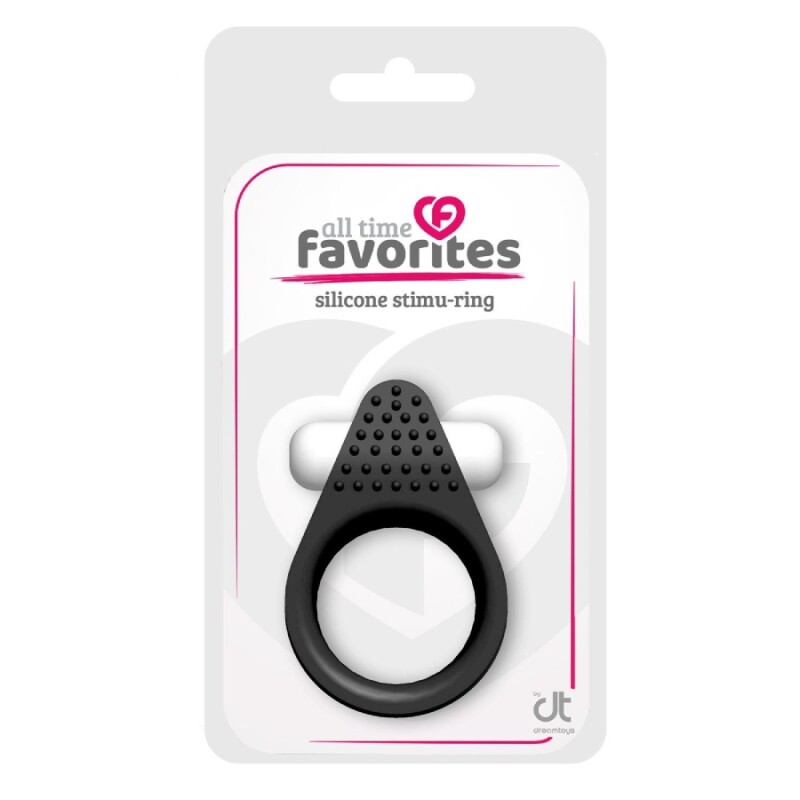 Ерекційне віброкільце Dreamtoys All Time Favorites з рельєфним виступом, чорне, 4.2 х 2.9 см - Зображення 1
