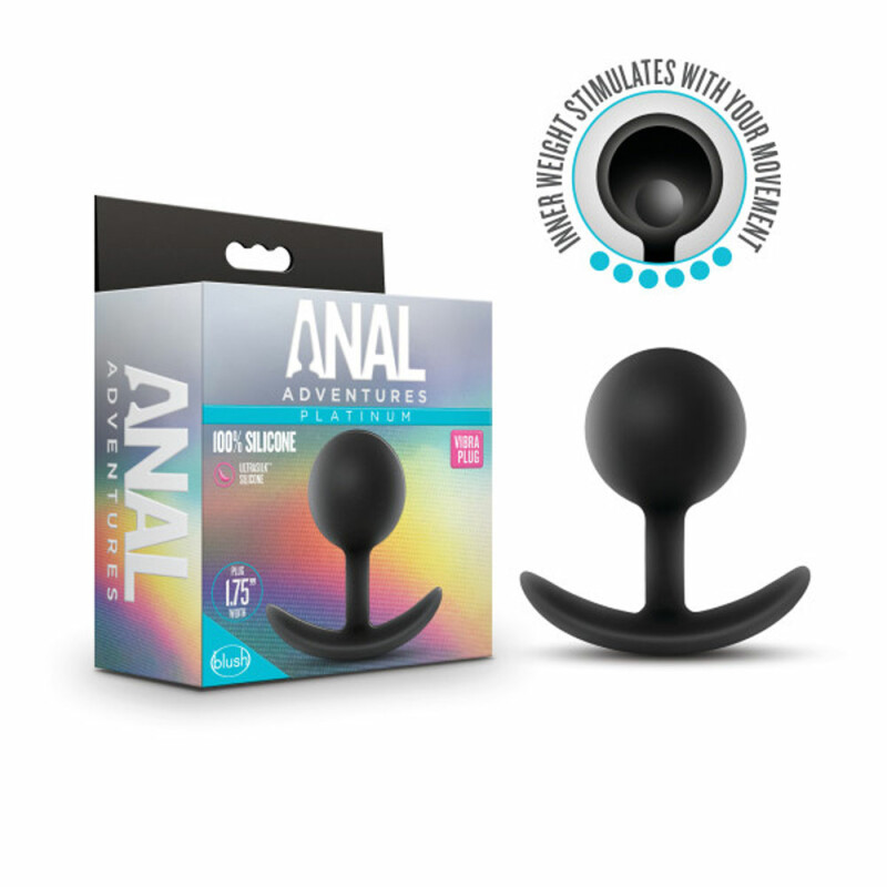 Анальна пробка Blush Anal Adventures з обтяженням, чорна, 8.9 х 4.4 см - Изображение 1