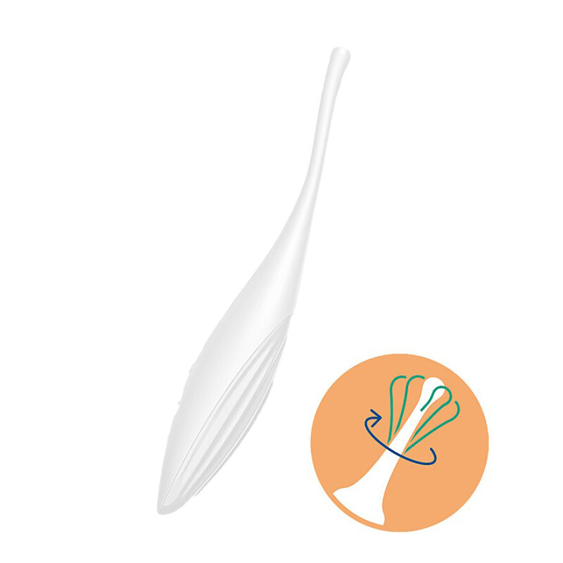 Вібратор для точкової стимуляції Satisfyer Twirling Joy з додатком, білий, 18 х 3 см - Зображення 2