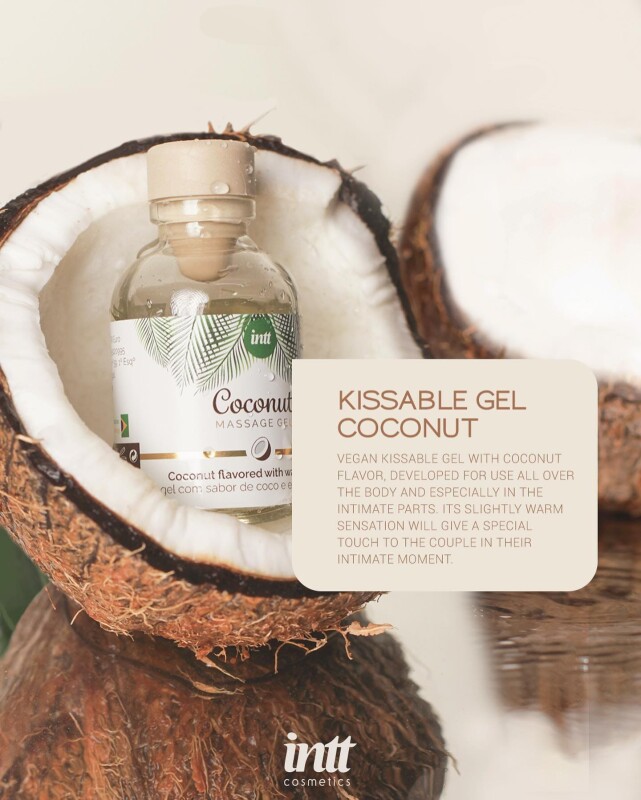 Масажний гель Intt Coconut (Vegan), 30 мл, з ароматом кокосу, з розігріваючим ефектом - Изображение 5