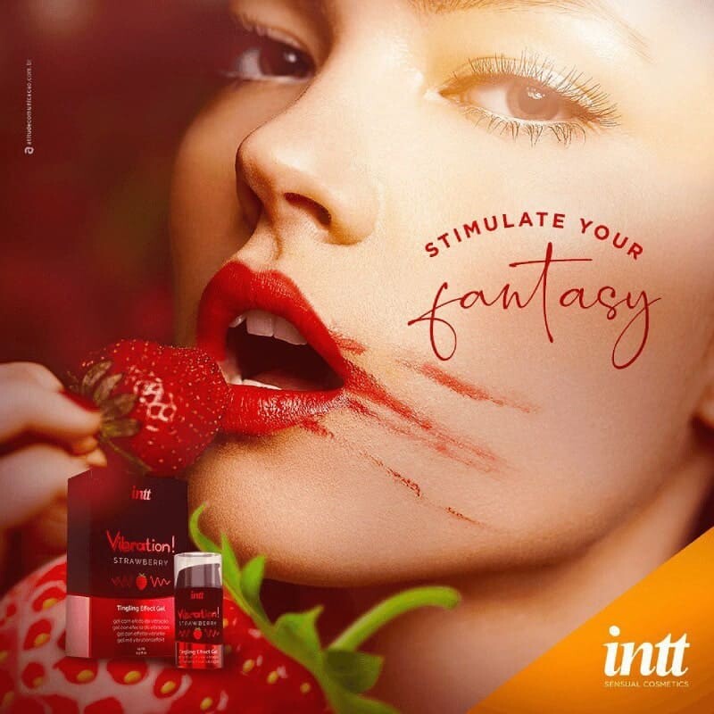 Масажний гель Intt Strawberry, 30 мл, зі смаком та ароматом полуниці - Зображення 4