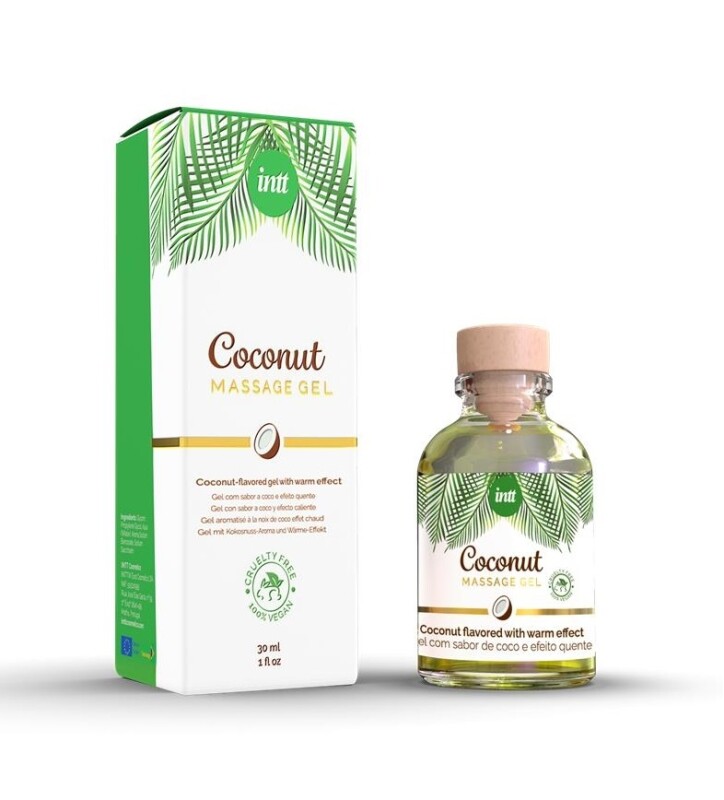 Масажний гель Intt Coconut (Vegan), 30 мл, з ароматом кокосу, з розігріваючим ефектом - Изображение 2