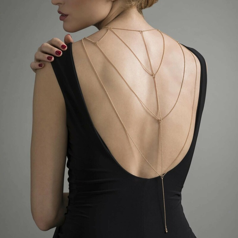 Прикраса для спини Bijoux Indiscrets Magnifique Back and Cleavage Chain, золота