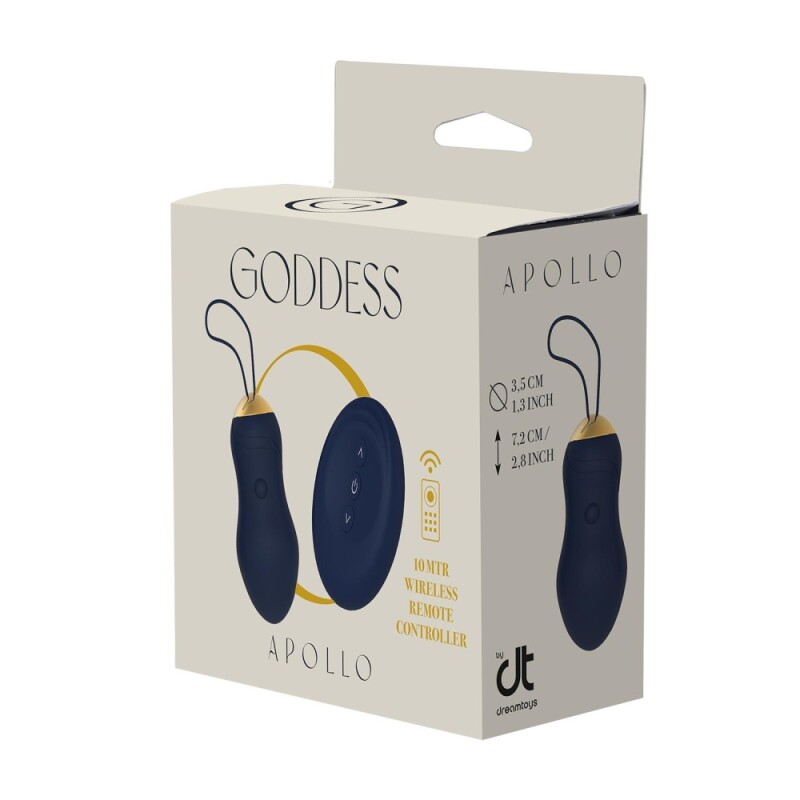 Віброяйце Dream Toys Apollo з пультом, синє, 14 х 3.5 см - Зображення 1