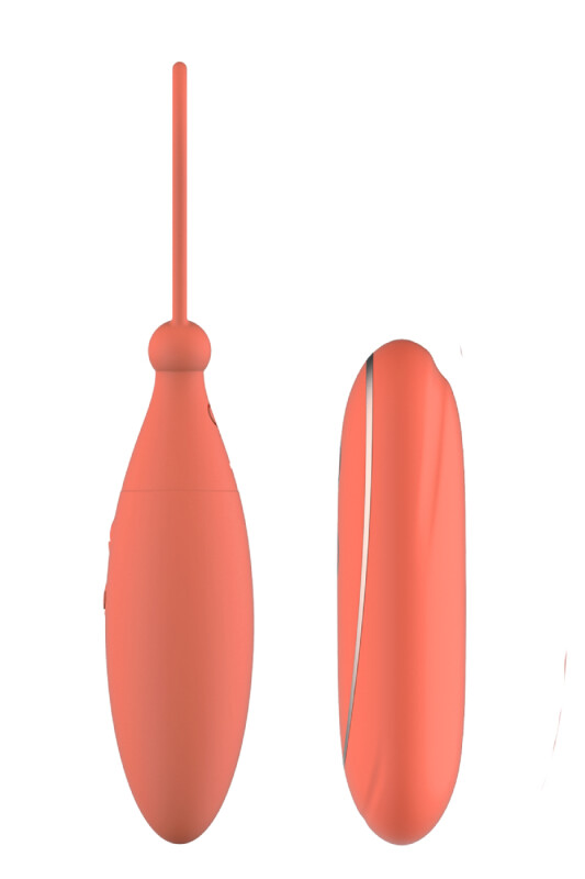 Віброяйце з дистанційним керуванням Dream Toys коралове, 15.5 х 3 см - Зображення 1