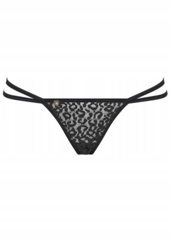 Трусики стрінги з ланцюжками Obsessive Pantheria чорні, L/XL - Изображение 2