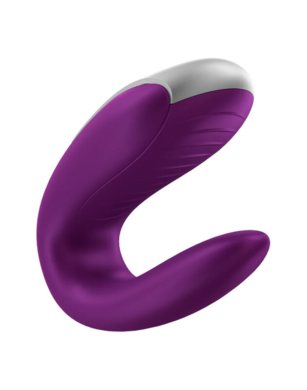Вібратор для пар Satisfyer Double Fun з пультом та додатком, фіолетовий, 9.4 х 4.2 см - Изображение 3