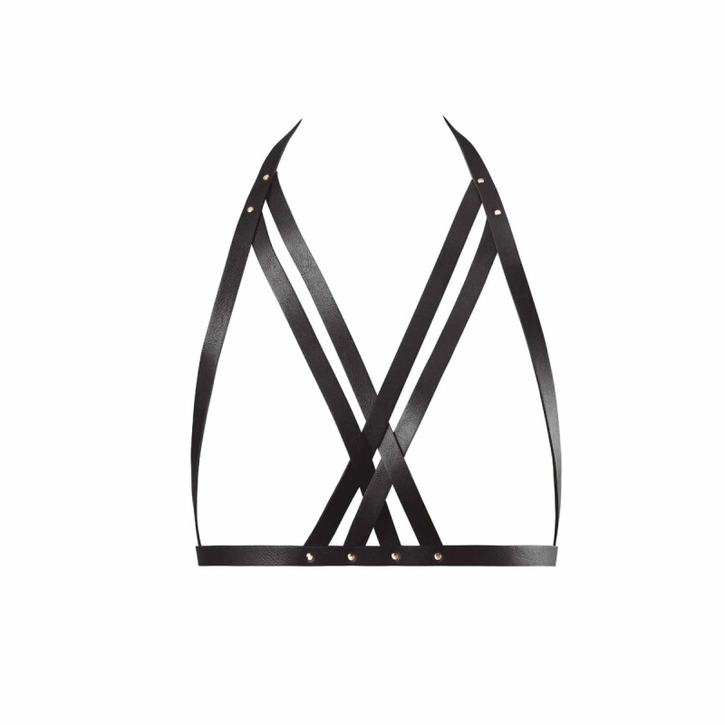 Портупея з перехресним плетінням під грудьми MAZE Bijoux Indiscrets чорна, OS - Изображение 2
