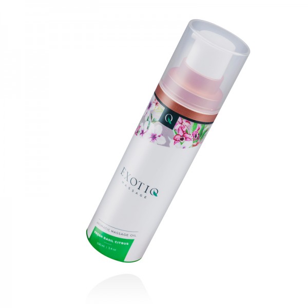 Масажна олія Exotiq Massage Oil Basil Citrus з ароматом Базиліка і Цитрусів, 100 мл - Изображение 1
