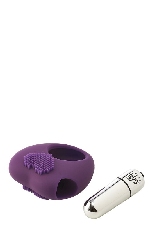 Ерекційне кільце з вібрацією Dream Toys FLIRTS COCKRING PURPLE - Зображення 5