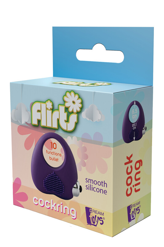 Ерекційне кільце з вібрацією Dream Toys FLIRTS COCKRING PURPLE - Зображення 6