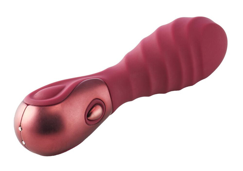 Міні вібратор рельєфний Dream Toys бордовий, 12 х 3.2 см - Изображение 1