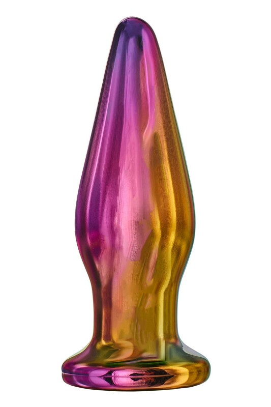 Анальна пробка з вібрацією Glamour Glass від Dream Toys, зі скла, різнокольорова, 12.5 х 2.6 см - Изображение 2