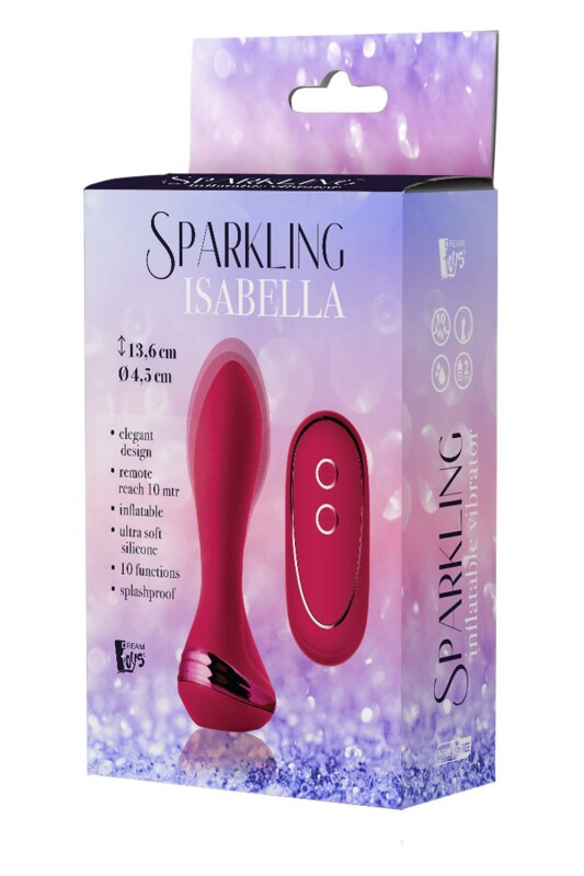 Анальний вібратор Dream Toys Sparkling з пультом та функцією накачування, рожевий, 13.6 х 3.5 см - Зображення 1